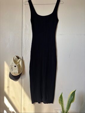 Abercrombie & Fitch Black Ribbed Maxi Dress